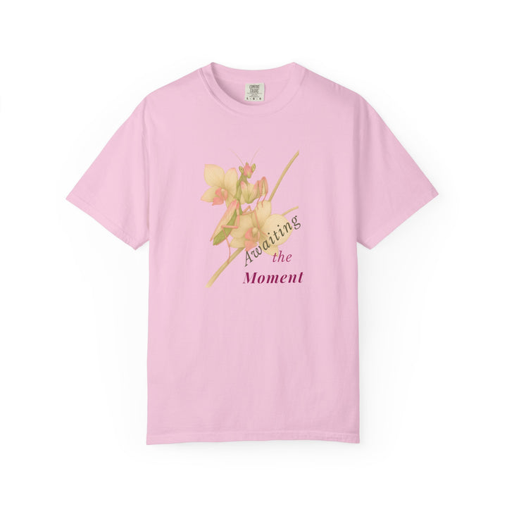 Awaiting the Moment – Orchid Mantis | Reflective & Wise | Sketch Series by Pure Perspective App | Eco Friendly Graphic Tee