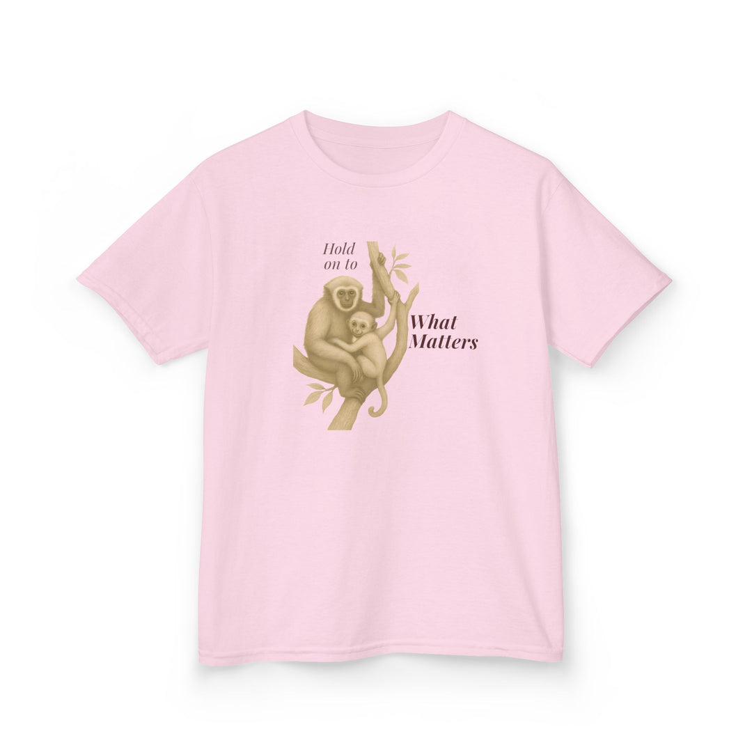 Kids Gibbon and Baby Tee | "Hold on to What Matters" | Sketch Design | Eco-Conscious | Connected & Compassionate