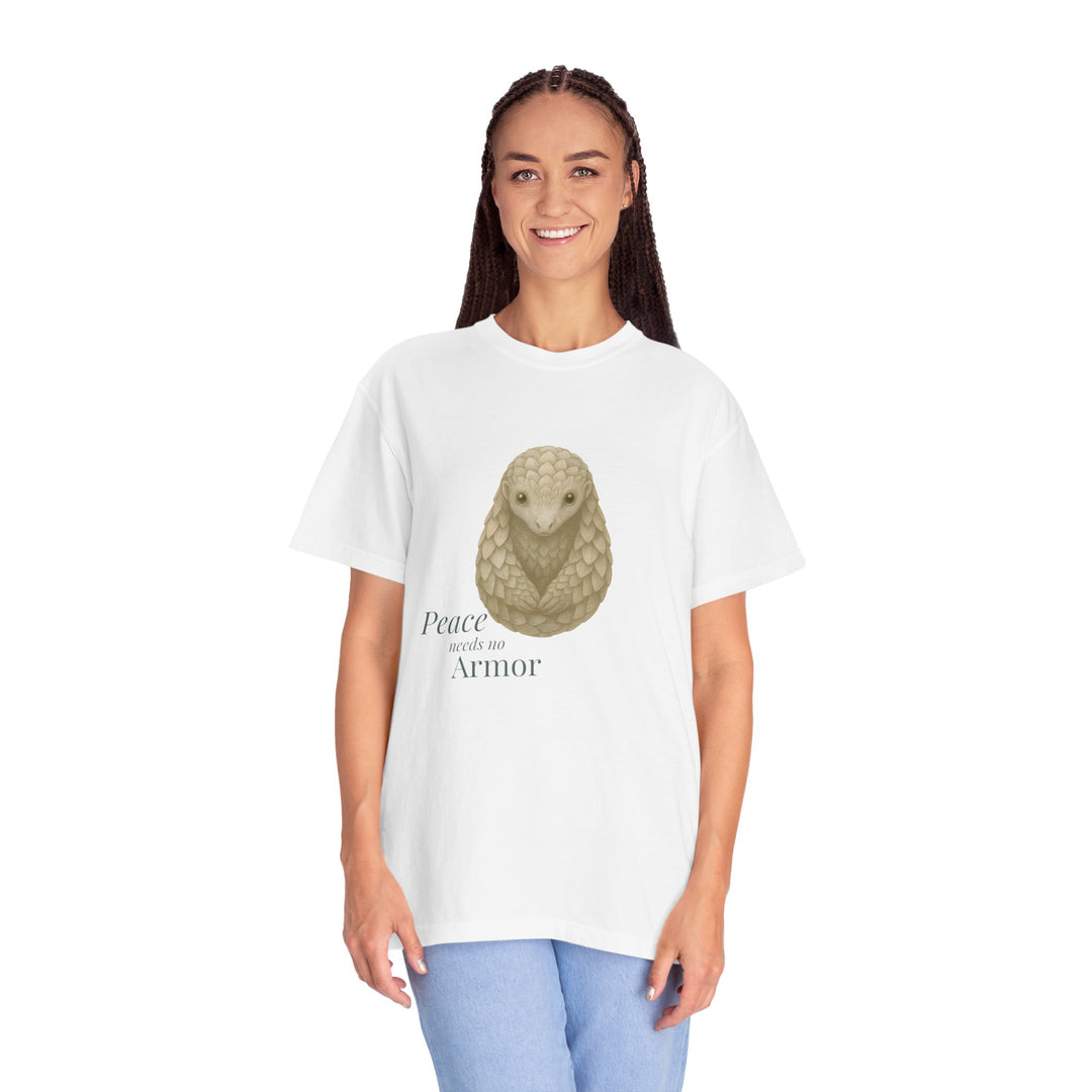 Peace Needs No Armor – Pangolin | Calm & Centered | Sketch Series by Pure Perspective | Eco Friendly Graphic Tee