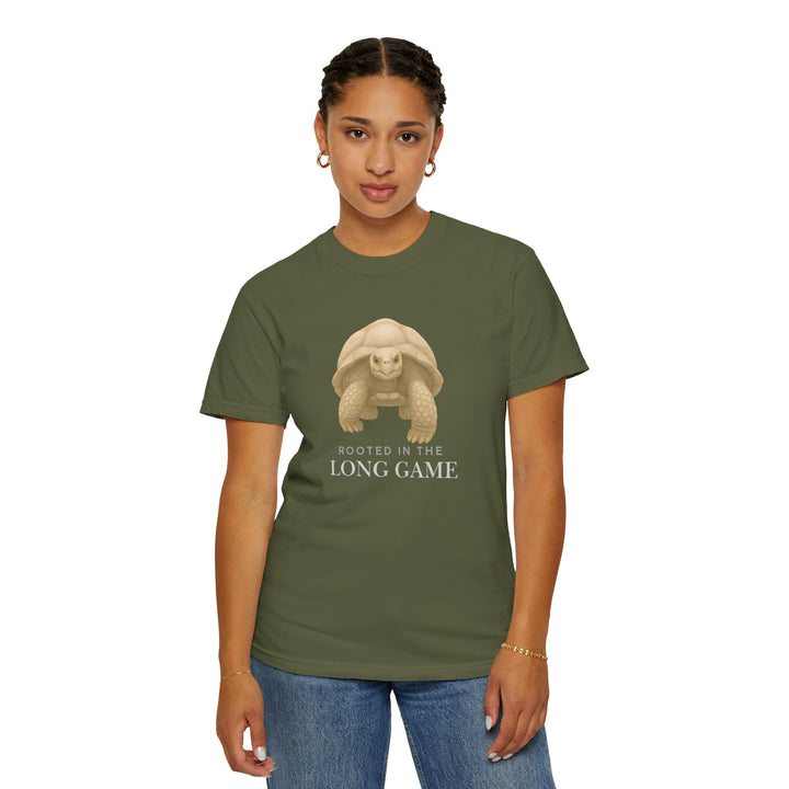 Rooted in the Long Game – Giant Tortoise | Grounded & Gentle | Sketch Series by Pure Perspective | Eco Friendly Graphic Tee