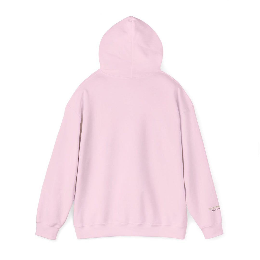 Vulnerability Takes Courage – Glass Frog Butterfly Edition | Hopeful & Healing Series | Unisex Heavy Blend™ Hooded Sweatshirt | Eco-Friendly Apparel