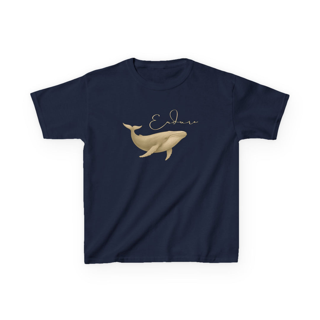 Kids Blue Whale Tee | "Endure" | Sketch Design | Eco-Conscious | Connected & Compassionate