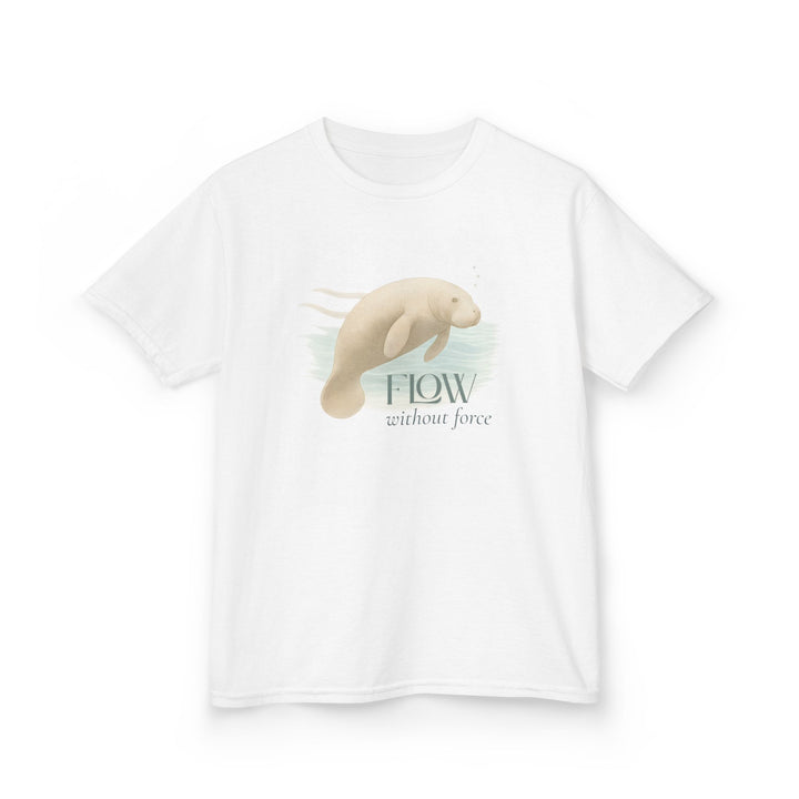 Kids Manatee Tee | "Go with the Flow" | Sketch Design | Eco-Conscious | Calm & Centered