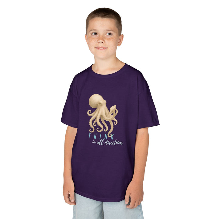 Kids Octopus Tee | "Think in All Directions" | Sketch Design | Eco-Conscious | Reflective & Wise