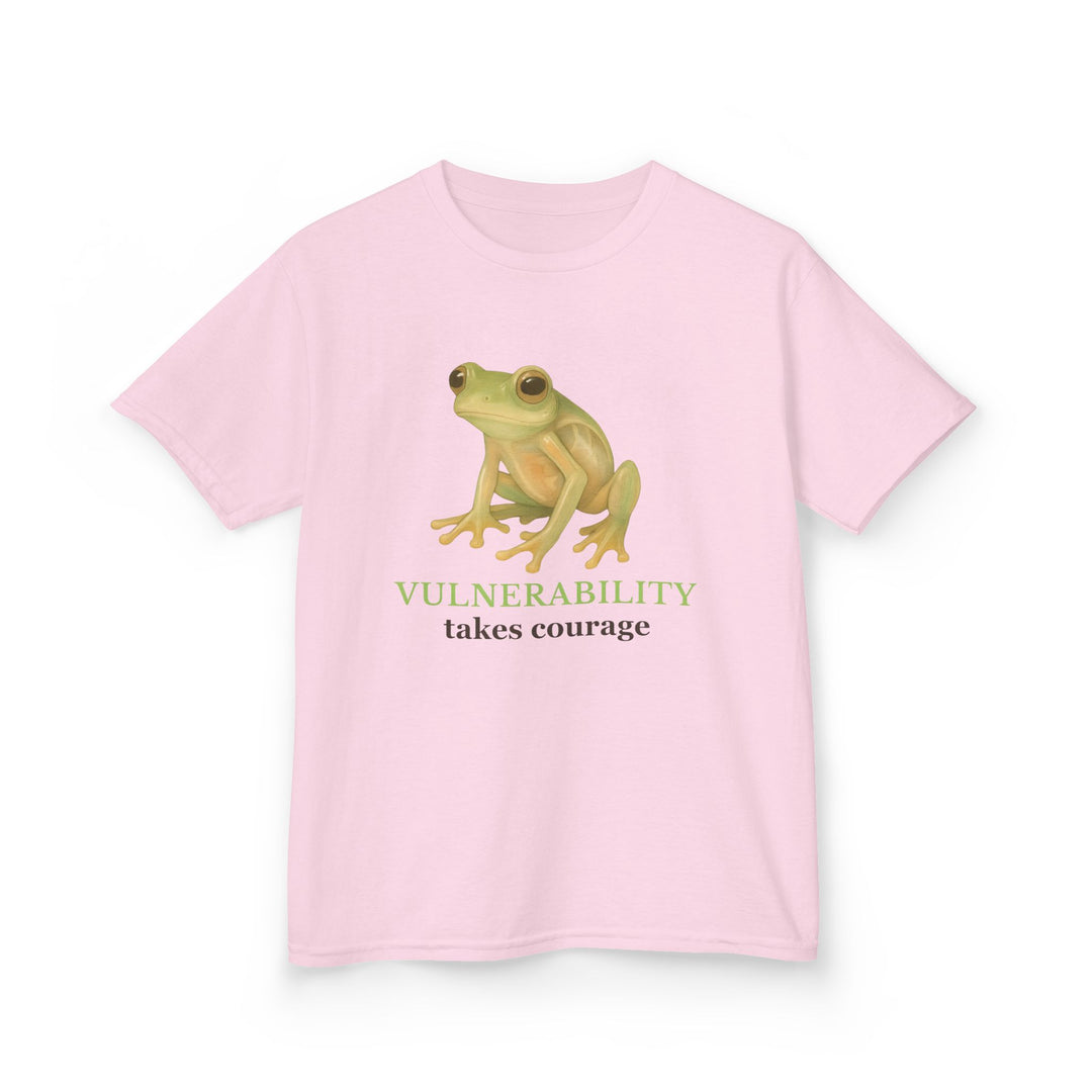 Kids Glass Frog Tee | "Vulnerability Takes Courage" | Sketch Design | Eco-Conscious | Hopeful & Healing