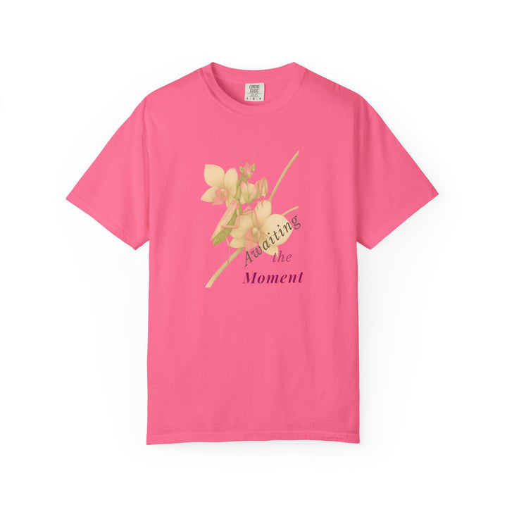Awaiting the Moment – Orchid Mantis | Reflective & Wise | Sketch Series by Pure Perspective App | Eco Friendly Graphic Tee