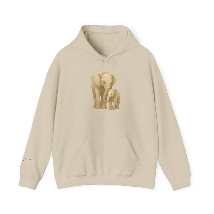 Love – Elephant Mother and Calf Edition | Connected & Compassionate Series | Unisex Heavy Blend™ Hooded Sweatshirt | Eco-Friendly Apparel