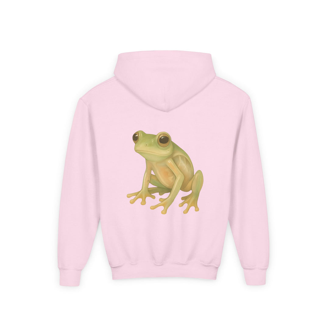 Kids Glass Frog "Vulnerability Takes Courage" Heavy Blend Hoodie | Back Print Design | Hopeful & Healing | Inspirational Message