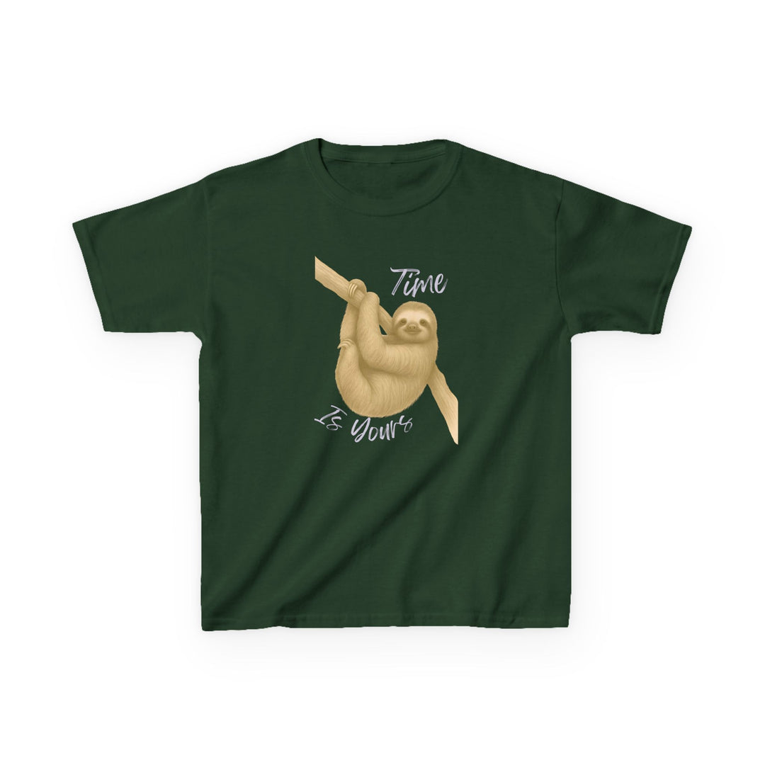 Kids Sloth Tee | "Time is Yours" | Sketch Design | Eco-Conscious | Patient & Peaceful