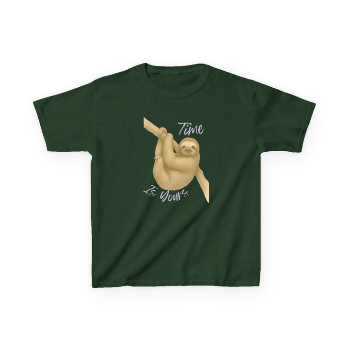 Kids Sloth Tee | "Time is Yours" | Sketch Design | Eco-Conscious | Patient & Peaceful