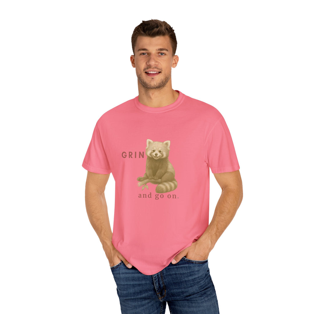 Grin and go on – Red Panda | Joyful & Playful | Sketch Series by Pure Perspective App | Eco Friendly Graphic Tee