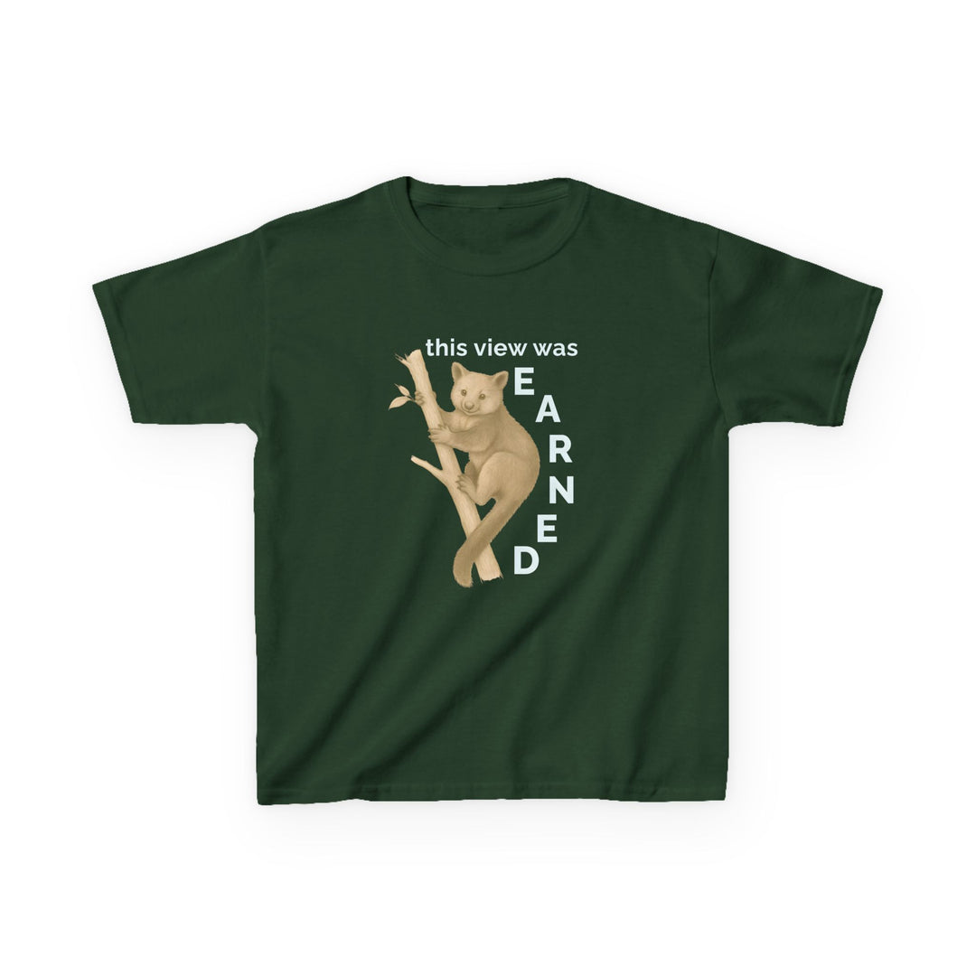 Kids Tree Kangaroo Tee | "This View Was Earned" | Sketch Design | Eco-Conscious | Joyful & Playful