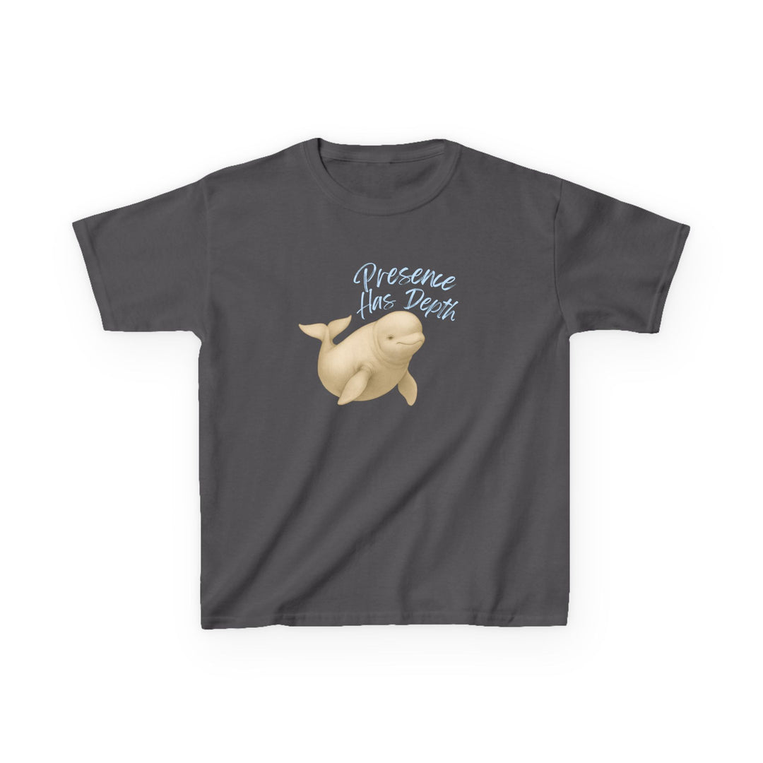 Kids Beluga Whale Tee | "Be Present" | Sketch Design | Eco-Conscious | Grounded & Gentle
