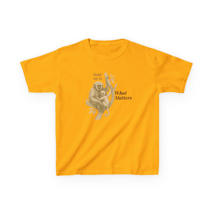 Kids Gibbon and Baby Tee | "Hold on to What Matters" | Sketch Design | Eco-Conscious | Connected & Compassionate