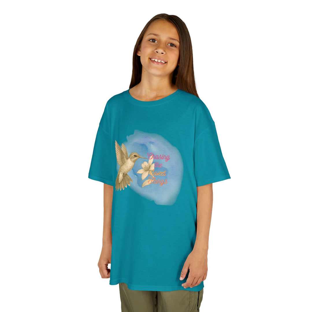 Kids Hummingbird Tee | Chasing the Sweet Things says "Look for Joy" | Sketch Design | Eco-Conscious | Hopeful & Healing