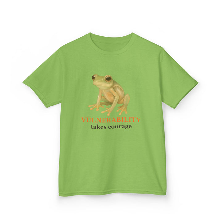 Kids Glass Frog Tee | "Vulnerability Takes Courage" | Sketch Design | Eco-Conscious | Hopeful & Healing