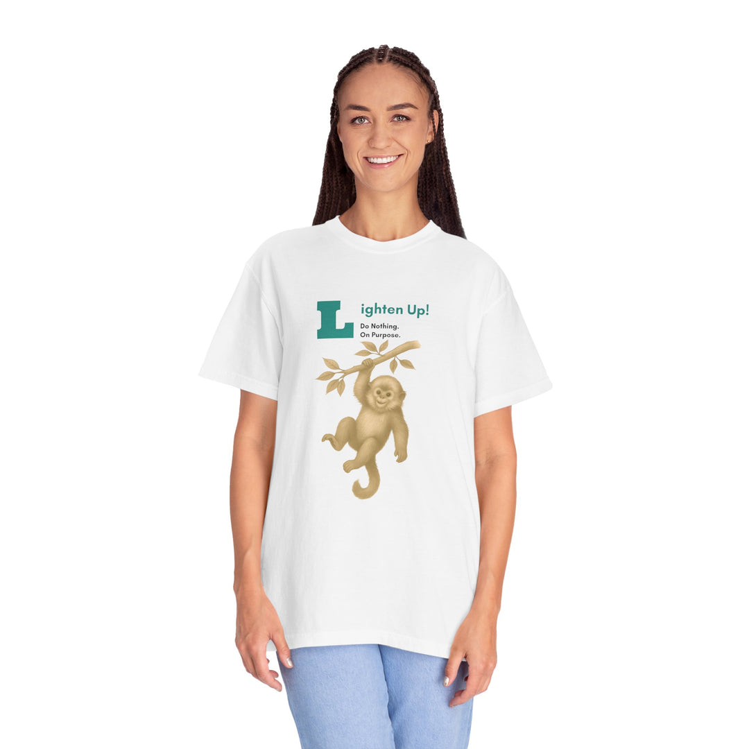 Lighten Up – Golden Snub-Nosed Monkey | Joyful & Playful | Sketch Series by Pure Perspective | Eco Friendly Graphic Tee