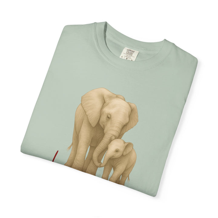 The Legacy of Love – Elephant Mom and Baby | Connected & Compassionate | Sketch Series by Pure Perspective App | Eco Friendly Graphic Tee