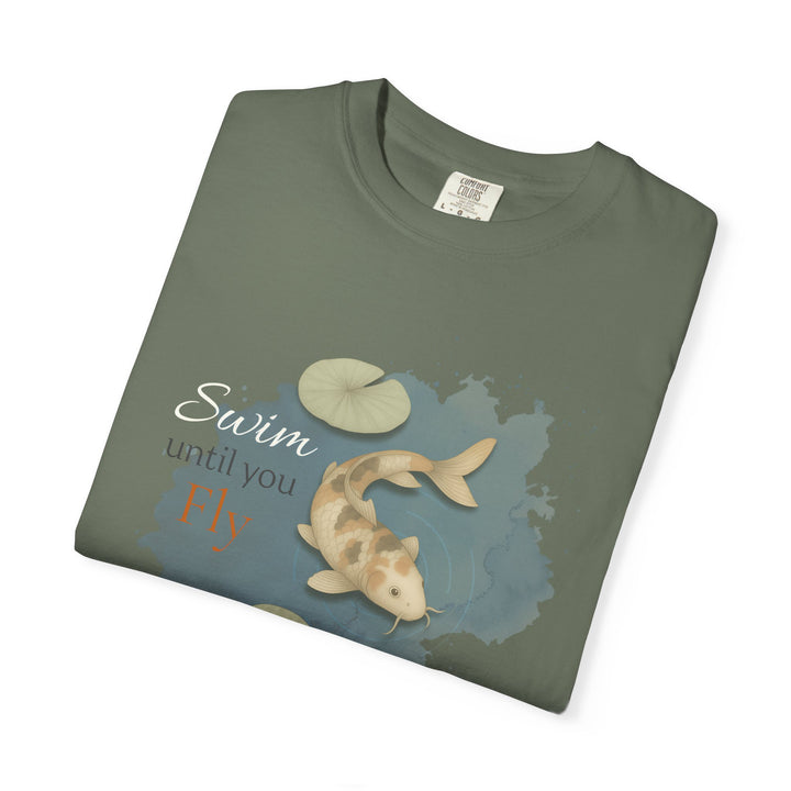 Swim Until You Fly – Koi Fish | Hopeful & Healing | Sketch Series by Pure Perspective App | Eco Friendly Graphic Tee