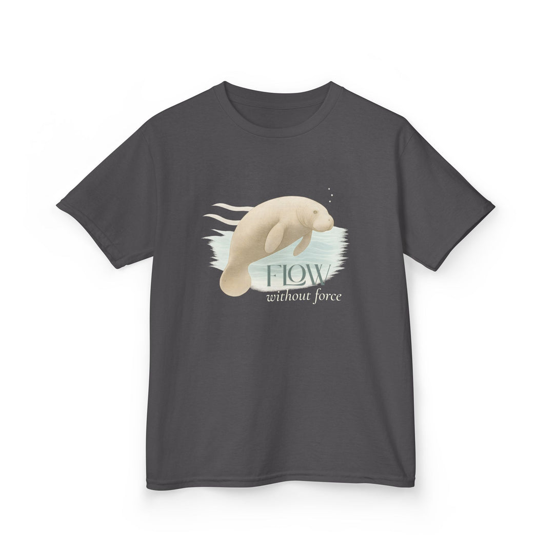 Kids Manatee Tee | "Go with the Flow" | Sketch Design | Eco-Conscious | Calm & Centered