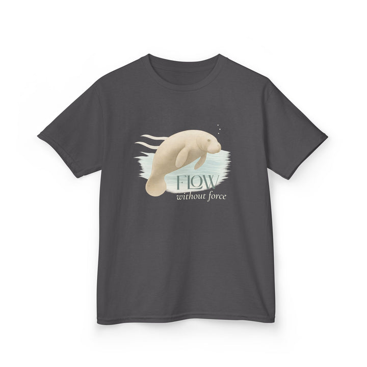 Kids Manatee Tee | "Go with the Flow" | Sketch Design | Eco-Conscious | Calm & Centered