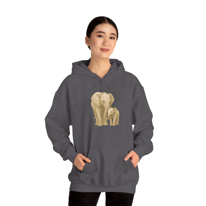 Love – Elephant Mother and Calf Edition | Connected & Compassionate Series | Unisex Heavy Blend™ Hooded Sweatshirt | Eco-Friendly Apparel