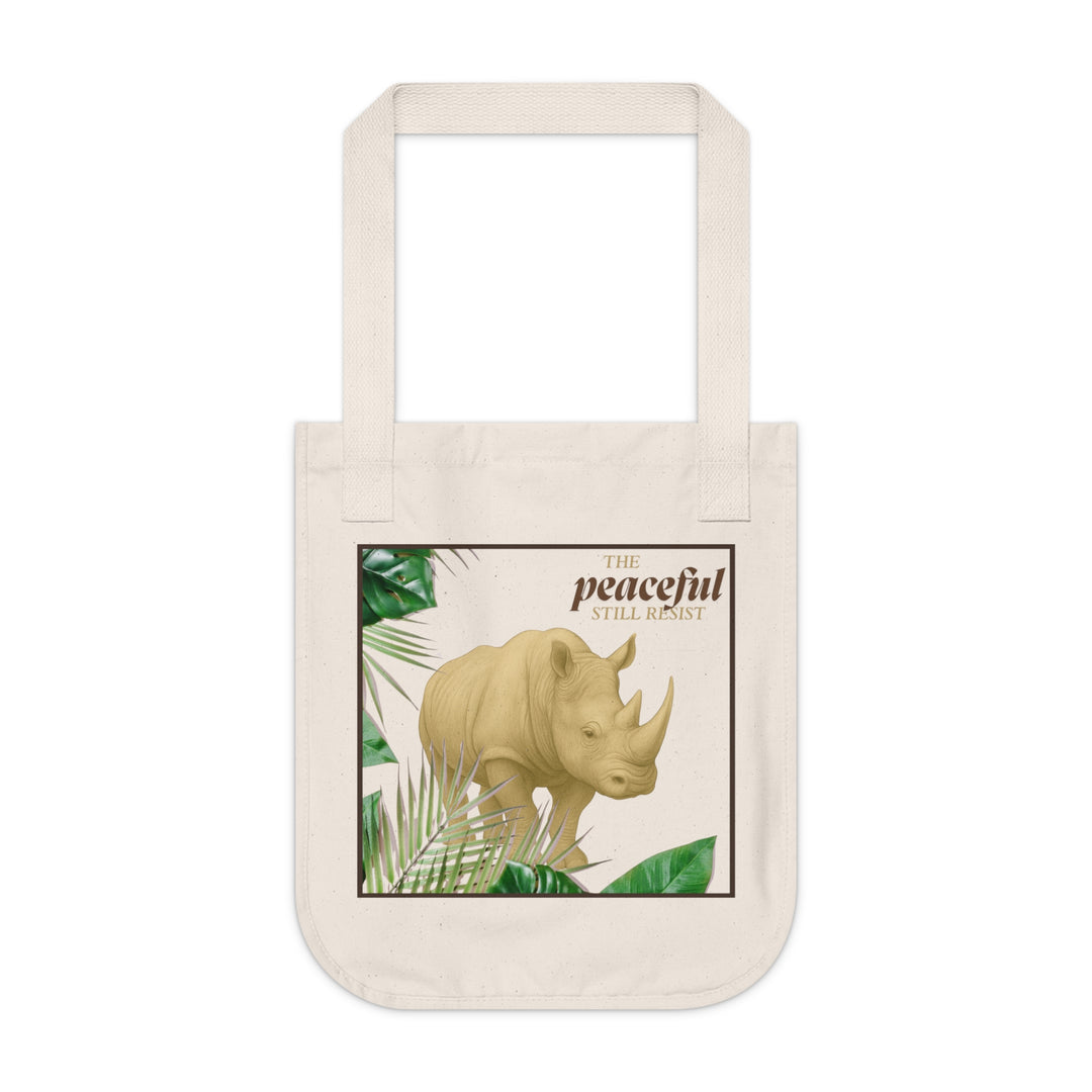 Rhino Art Organic Canvas Tote Bag, Eco-Friendly Tote, Funny Gift Bag, Cute Animal Print, Sustainable Shopping Bag