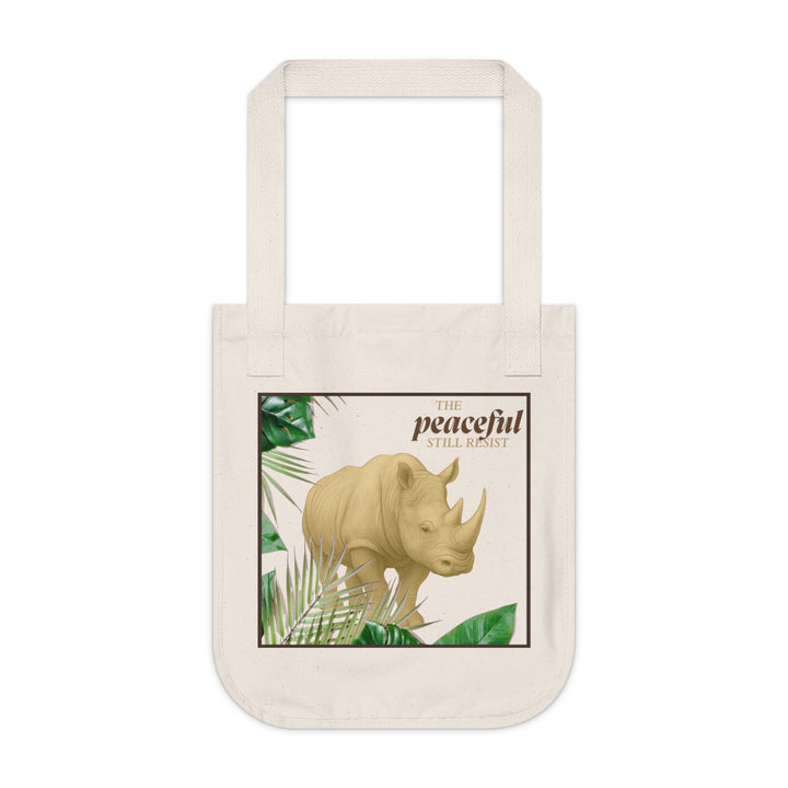 Rhino Art Organic Canvas Tote Bag, Eco-Friendly Tote, Funny Gift Bag, Cute Animal Print, Sustainable Shopping Bag