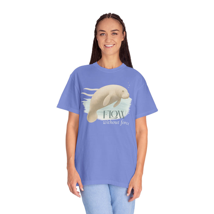 Flow Without Force – Manatee | Calm & Centered | Sketch Series by Pure Perspective | Eco Friendly Graphic Tee