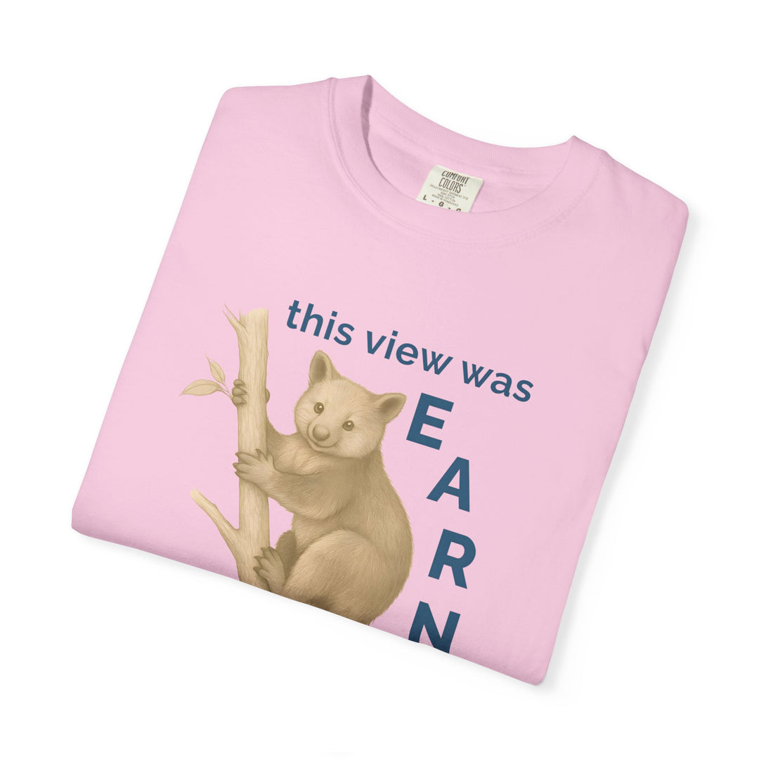 This View Was Earned – Tree Kangaroo | Joyful & Playful | Sketch Series by Pure Perspective | Eco Friendly Graphic Tee