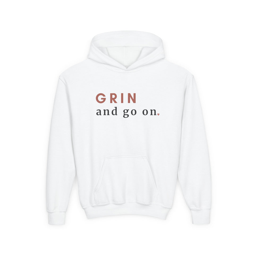 Kids Red Panda "Grin and Go On" Heavy Blend Hoodie | Back Print Design | Joyful & Playful | Inspirational Message