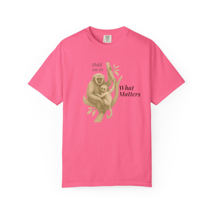 Hold on to What Matters – Gibbon | Connected & Compassionate | Sketch Series by Pure Perspective App | Eco Friendly Graphic Tee
