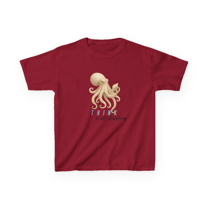 Kids Octopus Tee | "Think in All Directions" | Sketch Design | Eco-Conscious | Reflective & Wise