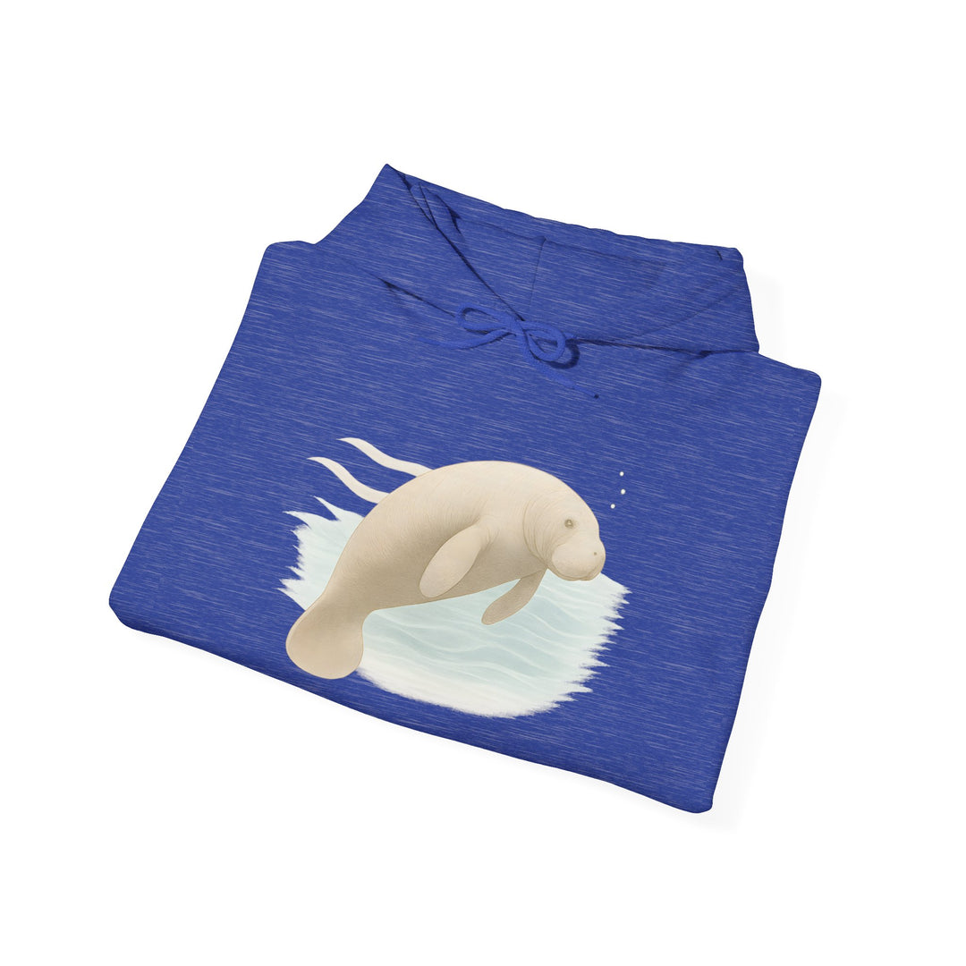 Flow without Force – Manatee | Calm & Centered Series | Unisex Heavy Blend™ Hooded Sweatshirt | Eco-Friendly Apparel
