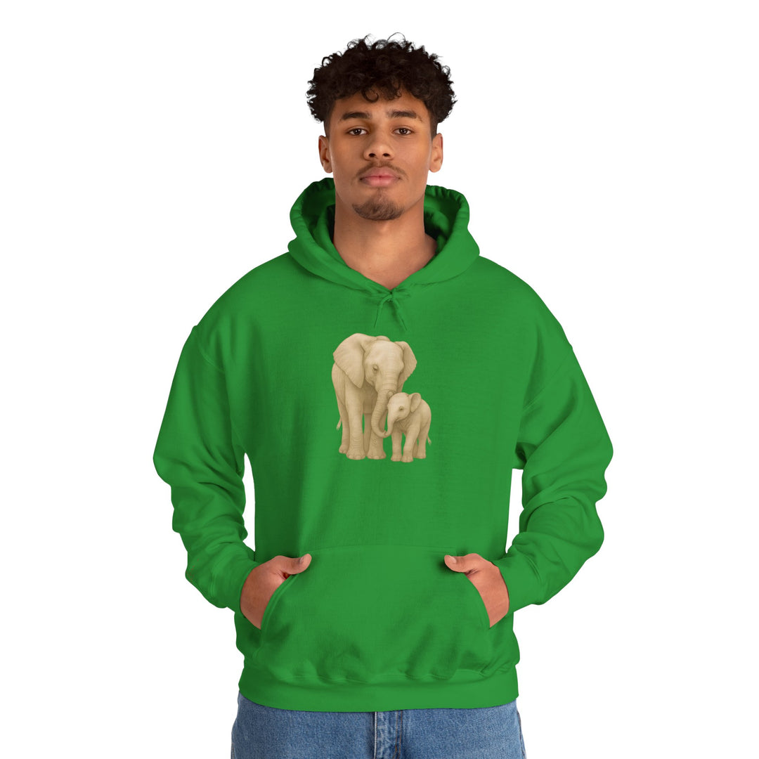 Love – Elephant Mother and Calf Edition | Connected & Compassionate Series | Unisex Heavy Blend™ Hooded Sweatshirt | Eco-Friendly Apparel