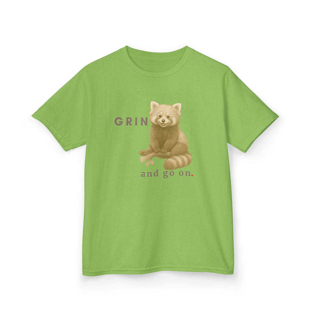 Kids Red Panda Tee | "Grin and Go On" | Sketch Design | Eco-Conscious | Joyful & Playful
