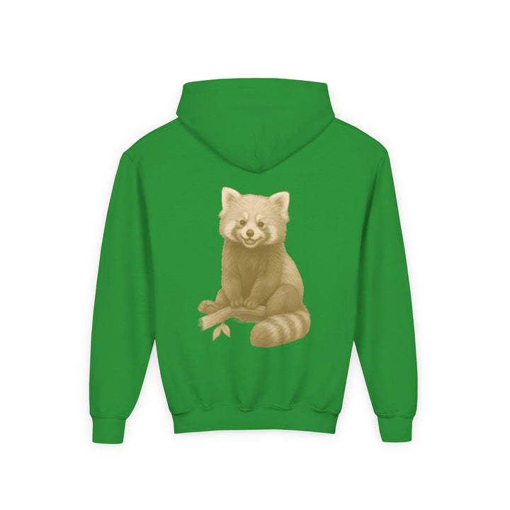 Kids Red Panda "Grin and Go On" Heavy Blend Hoodie | Back Print Design | Joyful & Playful | Inspirational Message