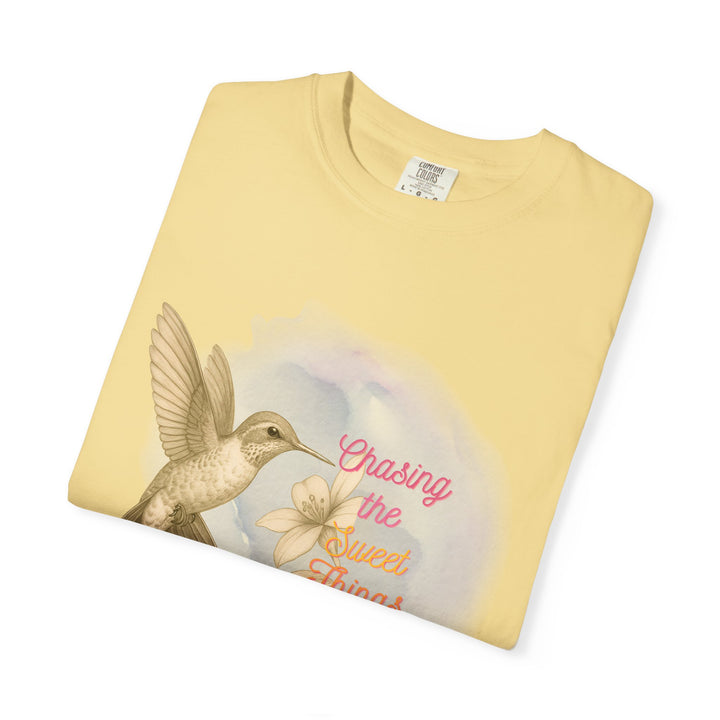 Chasing the Sweet Things – Hummingbird | Hopeful & Healing | Sketch Series by Pure Perspective | Eco Friendly Graphic Tee