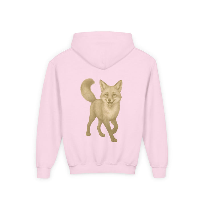 Kids Red Fox "Effortless Advantage" Heavy Blend Hoodie | Back Print Design | Joyful & Playful | Inspirational Message