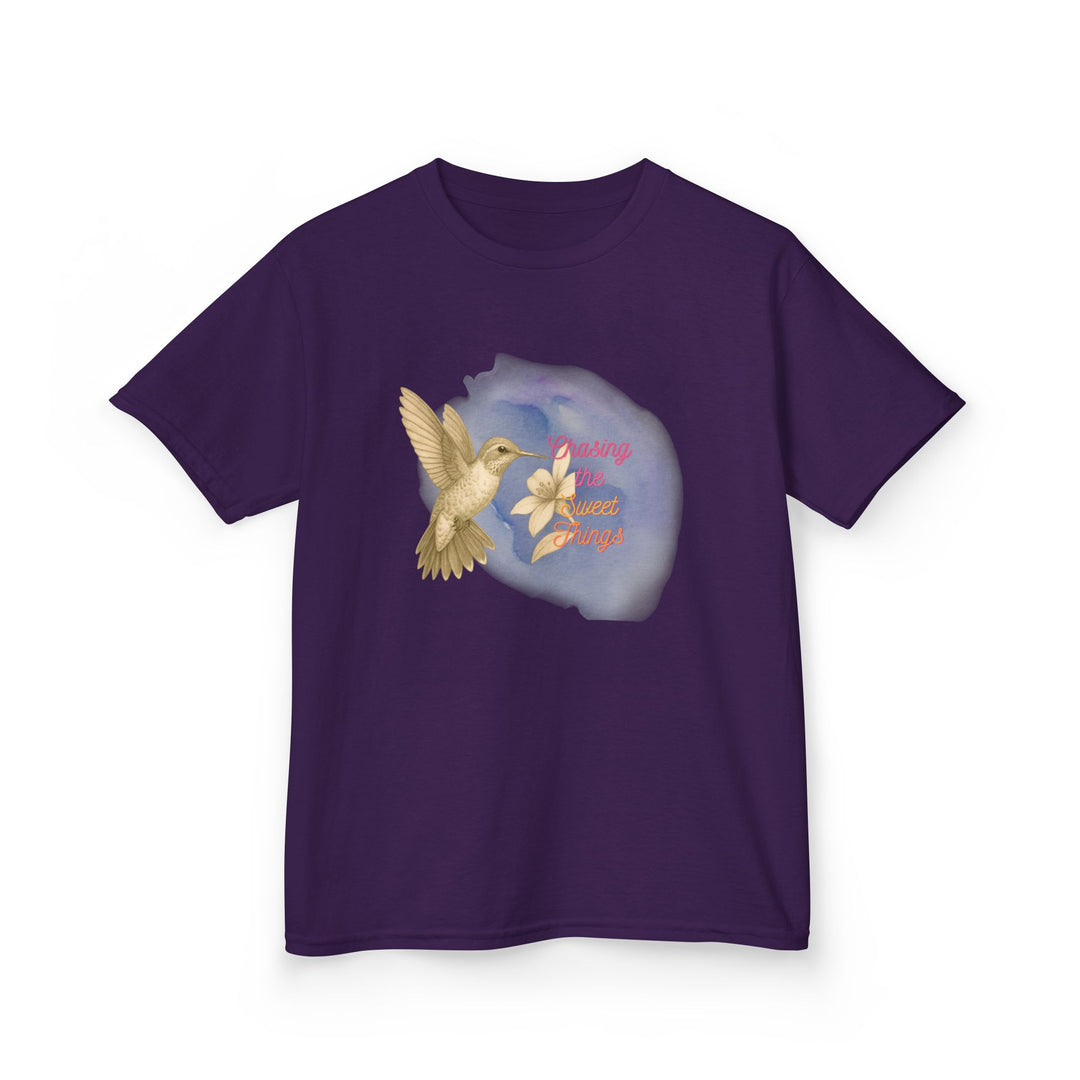 Kids Hummingbird Tee | Chasing the Sweet Things says "Look for Joy" | Sketch Design | Eco-Conscious | Hopeful & Healing