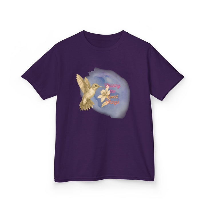 Kids Hummingbird Tee | Chasing the Sweet Things says "Look for Joy" | Sketch Design | Eco-Conscious | Hopeful & Healing