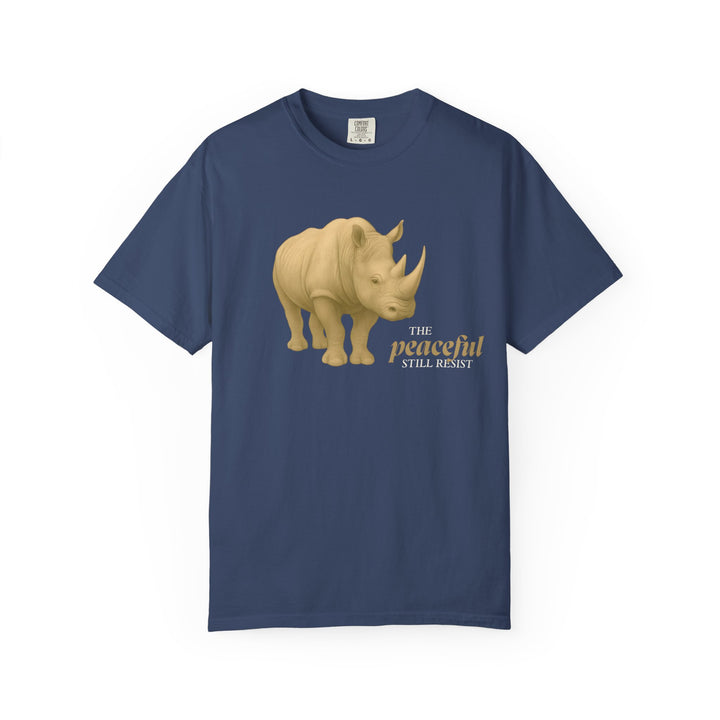 The Peaceful Still Resist – Rhino Edition | Patient & Peaceful | Sketch Series by Pure Perspective | Eco Friendly Graphic Tee