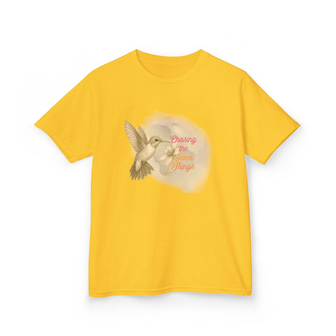 Kids Hummingbird Tee | Chasing the Sweet Things says "Look for Joy" | Sketch Design | Eco-Conscious | Hopeful & Healing