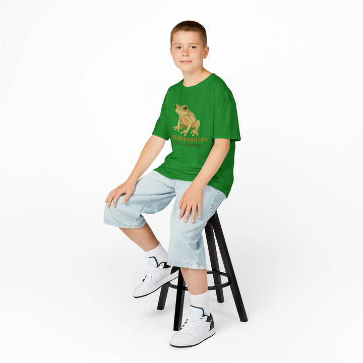 Kids Glass Frog Tee | "Vulnerability Takes Courage" | Sketch Design | Eco-Conscious | Hopeful & Healing