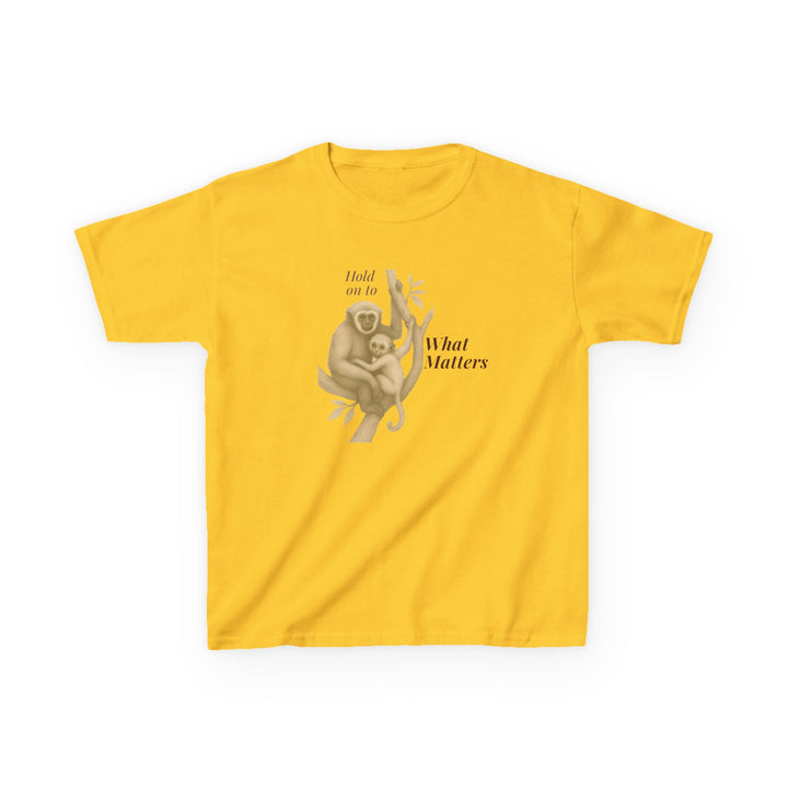 Kids Gibbon and Baby Tee | "Hold on to What Matters" | Sketch Design | Eco-Conscious | Connected & Compassionate