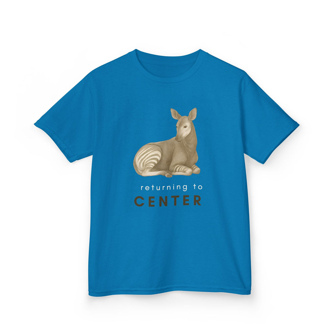 Kids Okapi Tee | "Returning to Center" | Sketch Design | Eco-Conscious | Calm & Centered