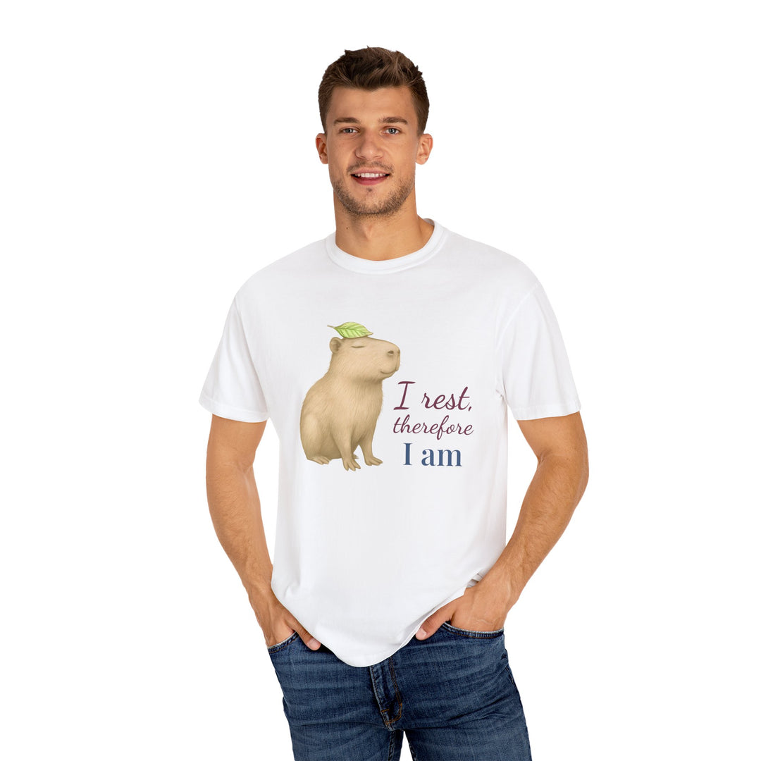 I Rest, Therefore I Am – Capybara | Grounded & Gentle | Sketch Series by Pure Perspective | Eco Friendly Graphic Tee