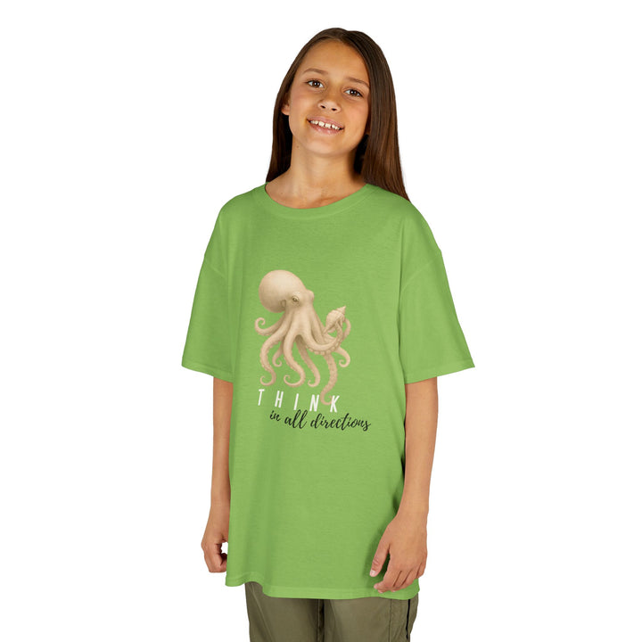 Kids Octopus Tee | "Think in All Directions" | Sketch Design | Eco-Conscious | Reflective & Wise