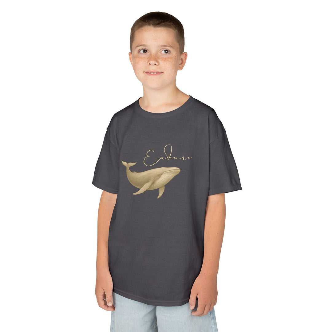 Kids Blue Whale Tee | "Endure" | Sketch Design | Eco-Conscious | Connected & Compassionate