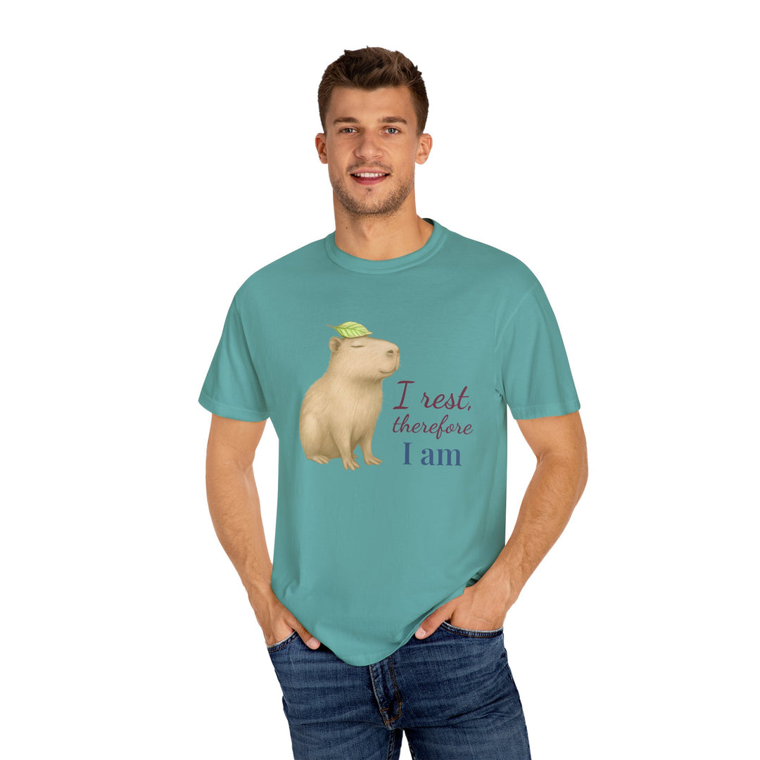 I Rest, Therefore I Am – Capybara | Grounded & Gentle | Sketch Series by Pure Perspective | Eco Friendly Graphic Tee